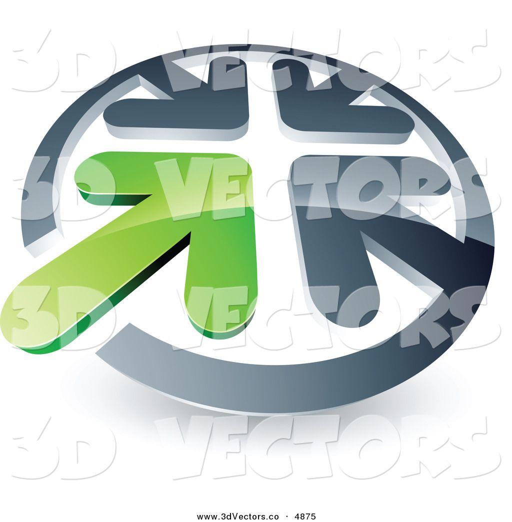 Grey Arrows Logo - 3d Vector Clipart of a Pre-Made Logo of a Green Arrow Completing a ...