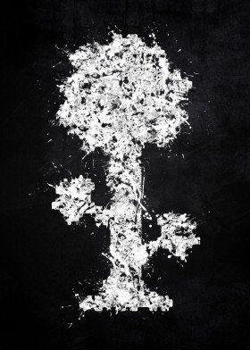 Black and White Terraria Logo - terraria teria terria tree splat splatter white black symbol logo ...