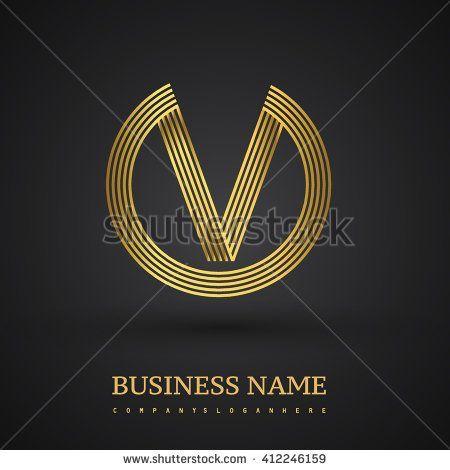 Circle V Logo - Elegant gold letter symbol. Letter V logo design. Vector logo design ...