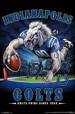 Indianapolis Colts Logo - Colts Logo Theme And Stadium Wall Art – Sports Poster Warehouse