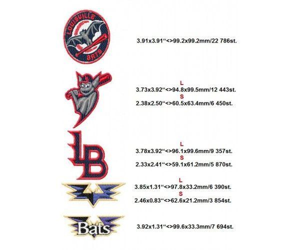 Louisville Bats Logo - Louisville Bats logo machine embroidery design for instant download
