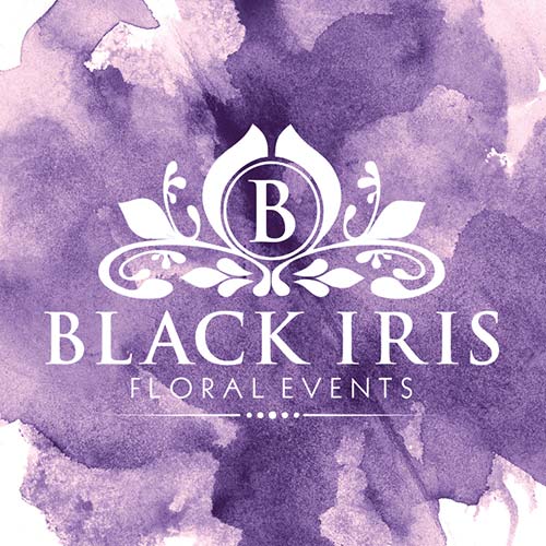 Iris Flower Logo - Black Iris Floral Events