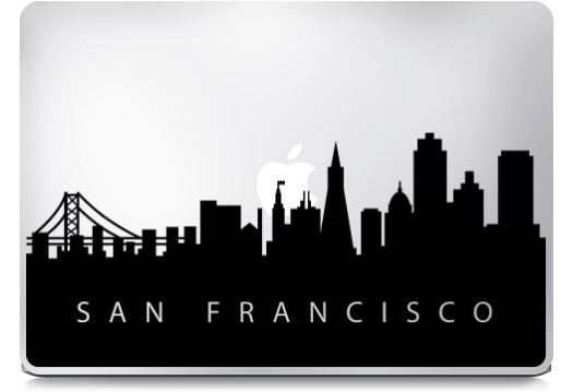 San Francisco Skyline Logo - San Francisco City Skyline Macbook Stickers | Mac Decals®