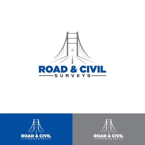 Civil Logo - a standout bridge construction logo for Road & Civil Surveys. Logo