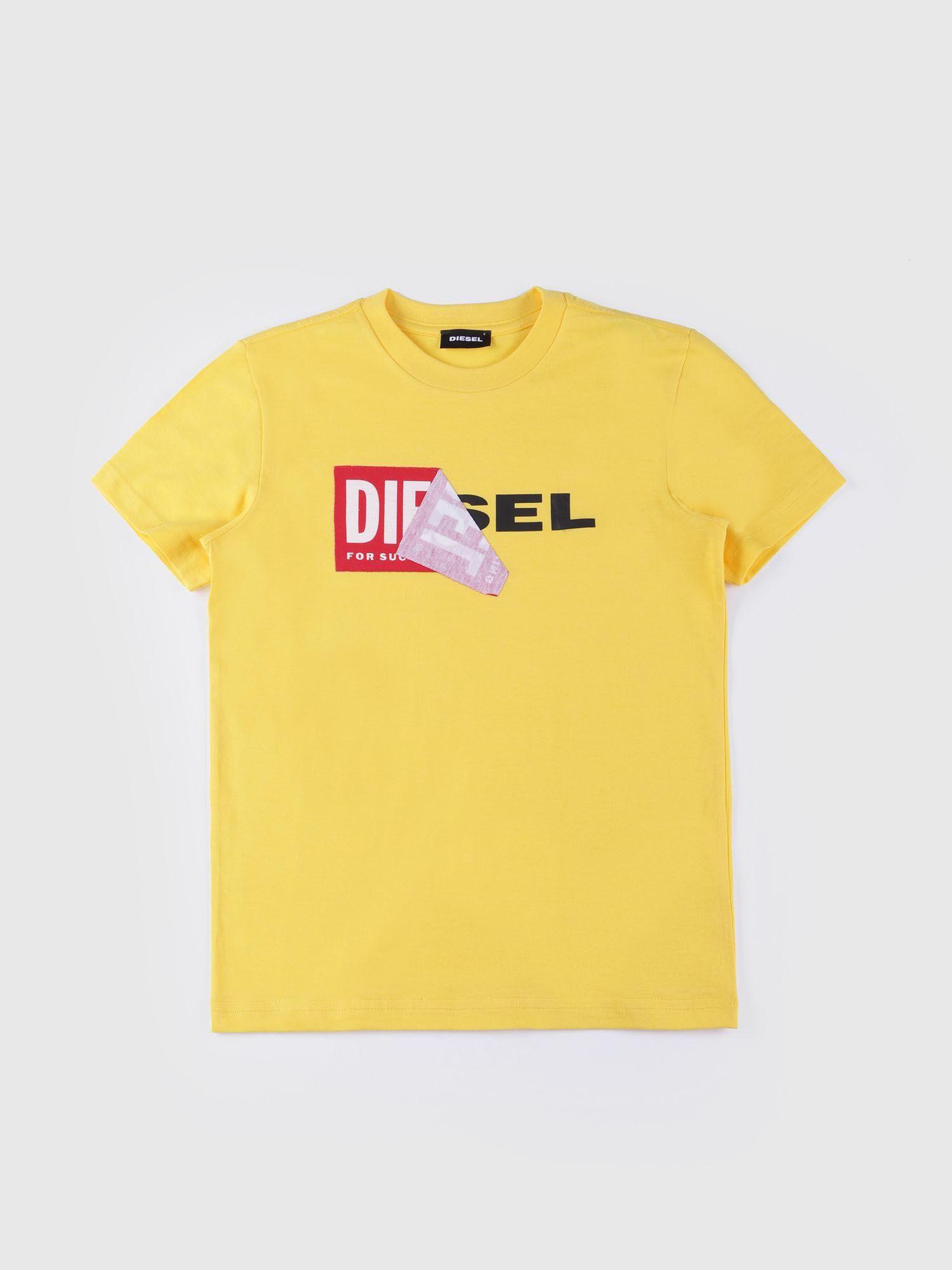 Yellow Su Logo - DIESEL Cotton T Shirt With Double Logo In Yellow