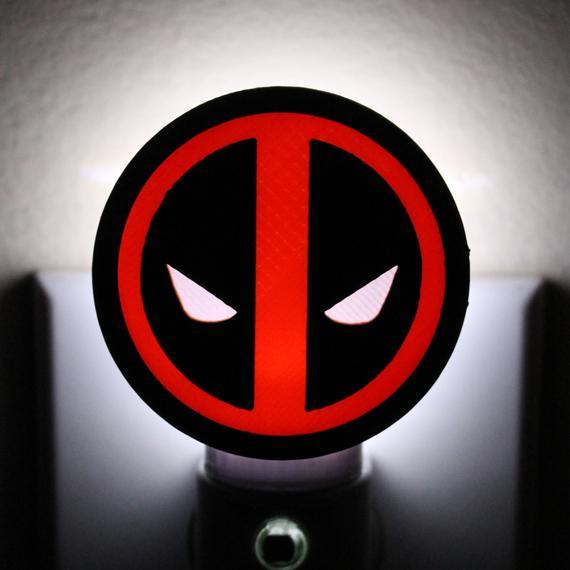 Light Plug Logo - Deadpool Night Light Plug In 3D Printed Light Deadpool Logo | Etsy