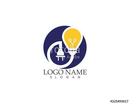 Light Plug Logo - Light bulb with plug logo vector