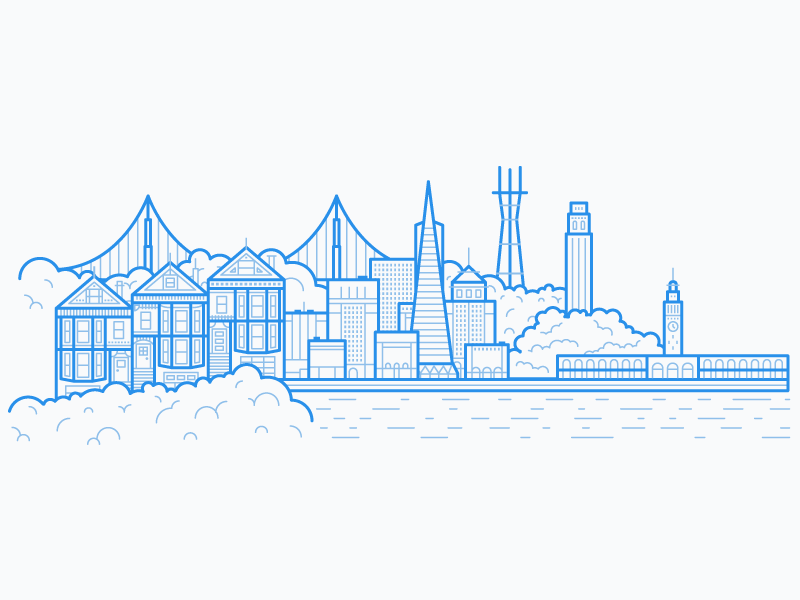 San Francisco Skyline Logo - San Francisco Skyline by Laura Beggs | Dribbble | Dribbble