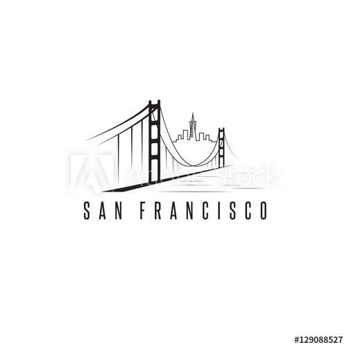 San Francisco Skyline Logo - Golden Gate Bridge Vector Logo.com