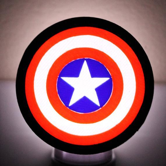 Light Plug Logo - Captain America Night Light Plug In Avengers 3D Printed | Etsy