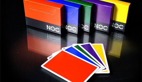 Purple Blue Red Rectangle Logo - NOC V3S Playing Cards, Red, Purple, Blue, Green Trick Deck