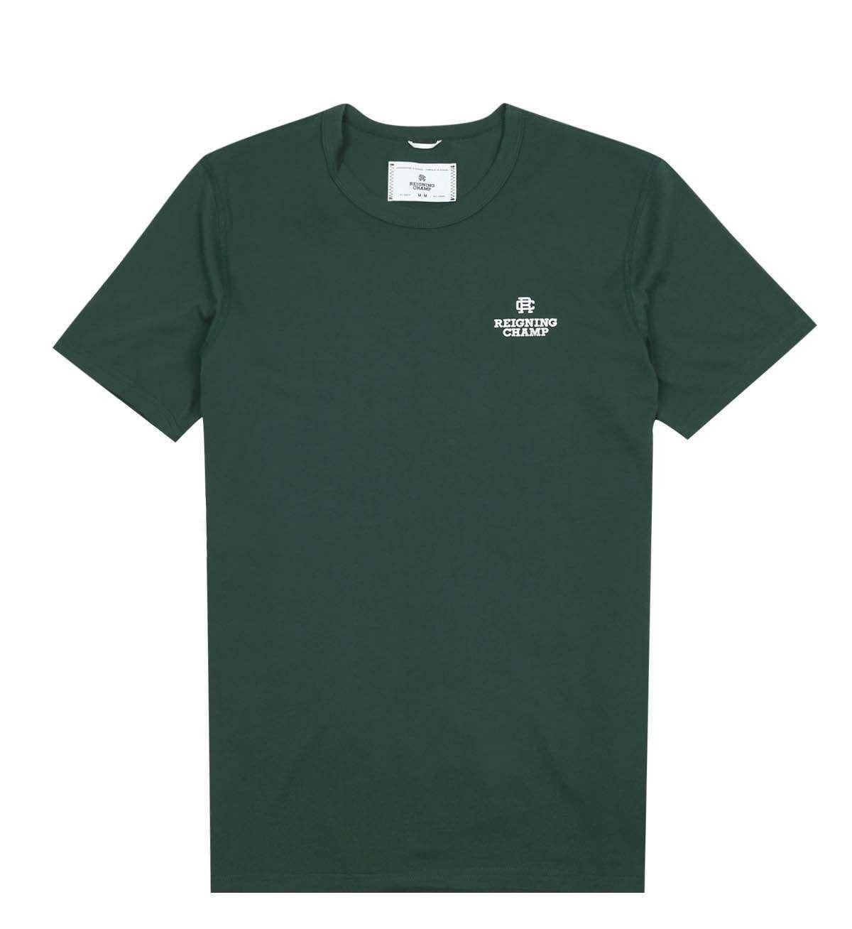 Green and White Logo - Reigning Champ Jersey Logo T Shirt Court Green / WhitePointz