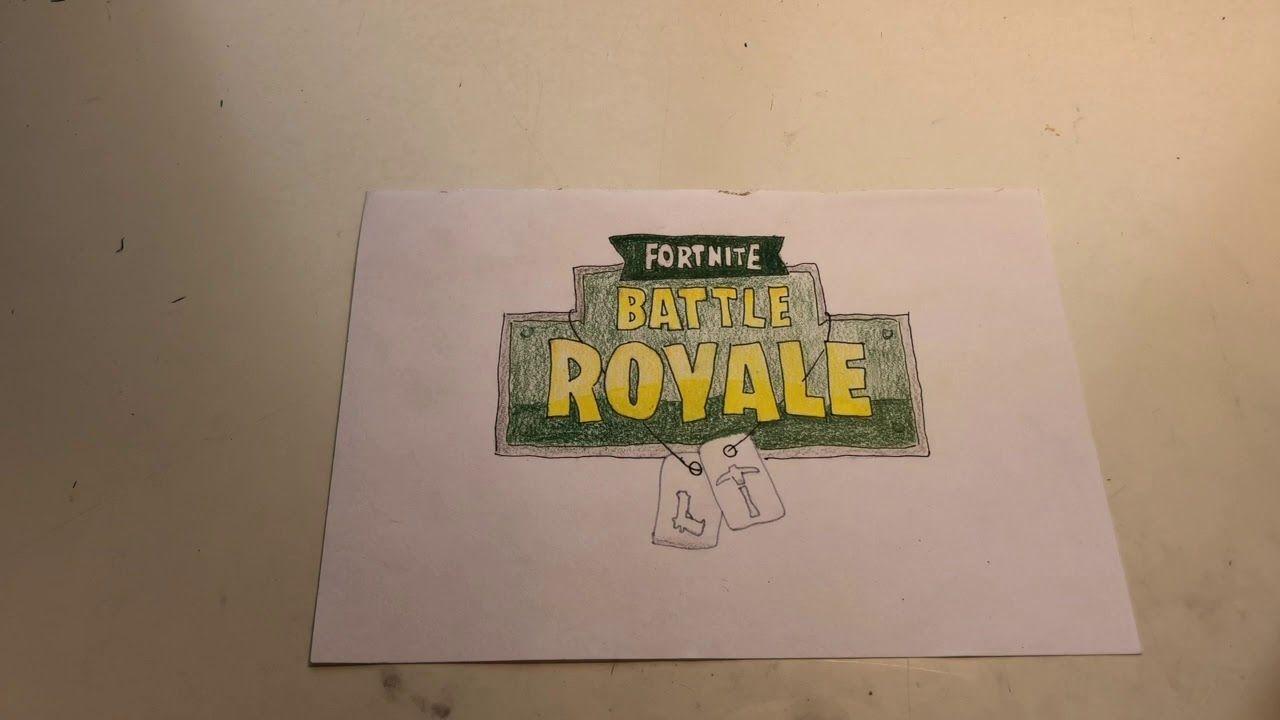 Battle Royale Logo - Drawing The Fortnite Battle Royale Logo - YouTube