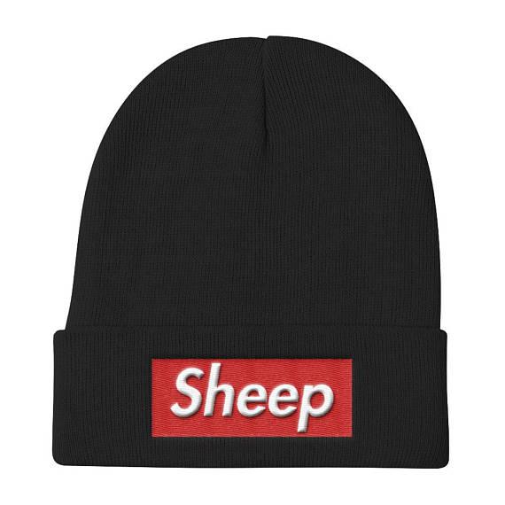 Supreme Sheep Logo - Sheep Supreme Parody Box Logo Idubbbz Inspired Beanie. Beanie