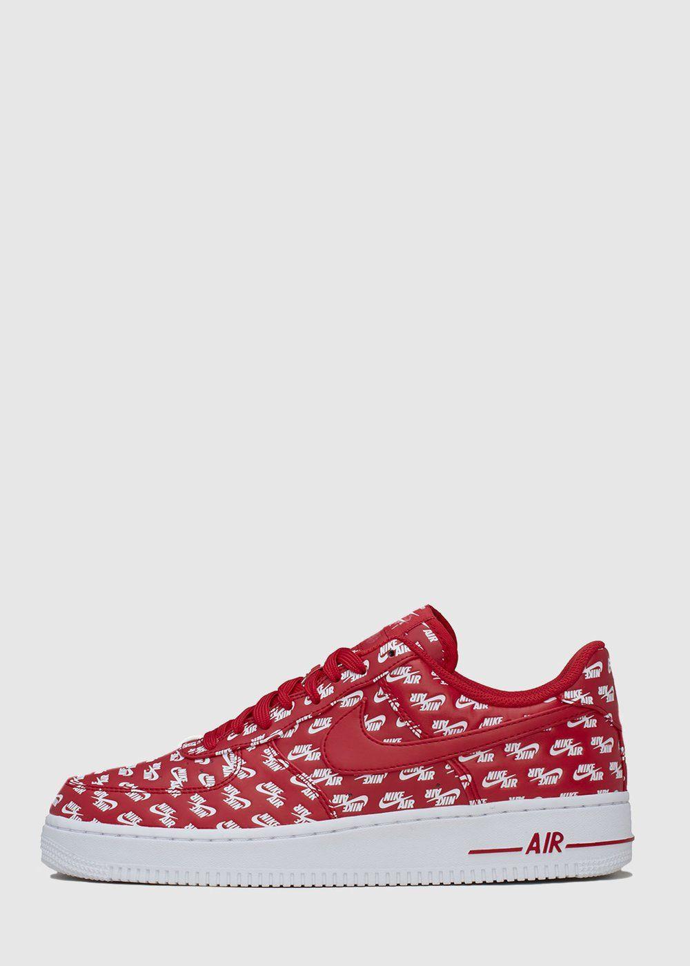 Red and White Nike Logo - Nike: Air Force One 'All Over' [Red/White] – Social Status