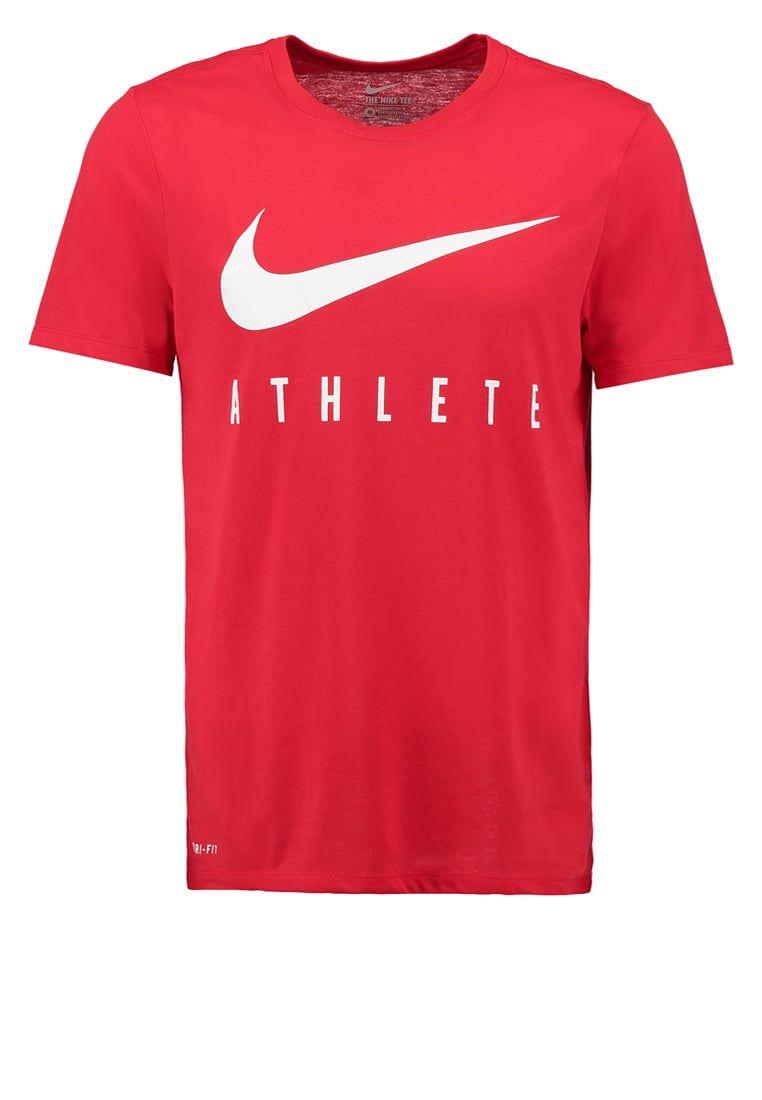 Red and White Nike Logo - sweatshirt Nike Swoosh Athlete - Print T-Shirt - University Red ...