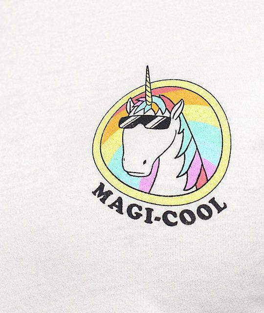 Cool Unicorn Logo - A-Lab Magic-Cool Unicorn White Boyfriend T-Shirt | Zumiez