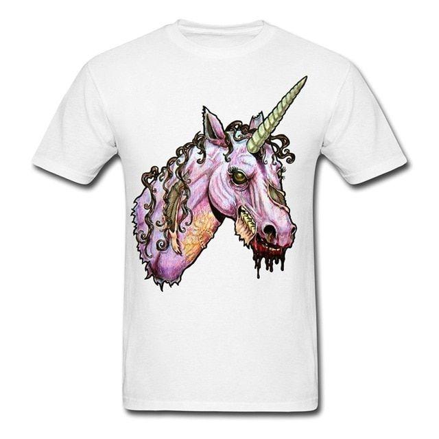 Cool Unicorn Logo - Cool Shirts Men O Neck Logo Short Sleeve Halloween Zombie Unicorn T ...