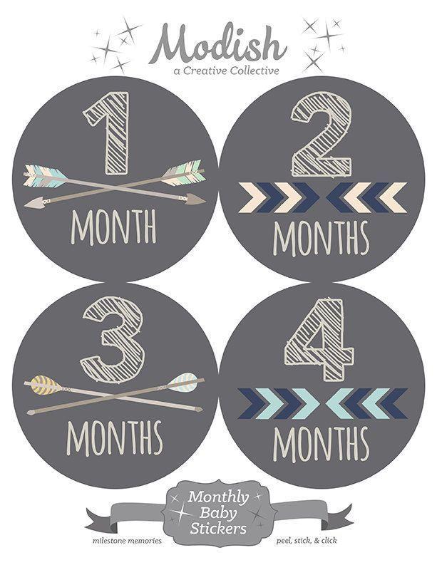 Grey Arrows Logo - FREE GIFT, Tribal Monthly Baby Stickers, Month Stickers Tribal ...