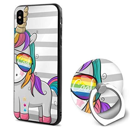 Cool Unicorn Logo - Cute Cartoon Cool Unicorn Sun Glasses iPhone X Case