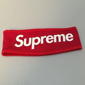 Xmas Red Box Logo - NEW DEAD STOCK SUP Streetwear Hypebeast Black Red Fleece Headband FW ...