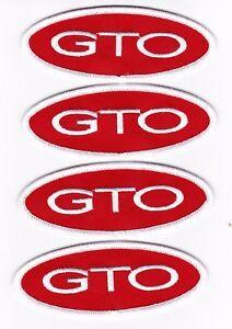 Red Circle White L Logo - PONTIAC GTO (4) RED WHITE SEW IRON ON PATCH EMBLEM BADGE EMBROIDERED