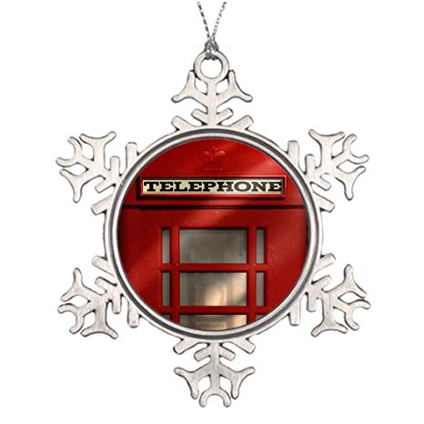 Xmas Red Box Logo - Amazon.com: Xmas Trees Decorated British Red Telephone Box ...