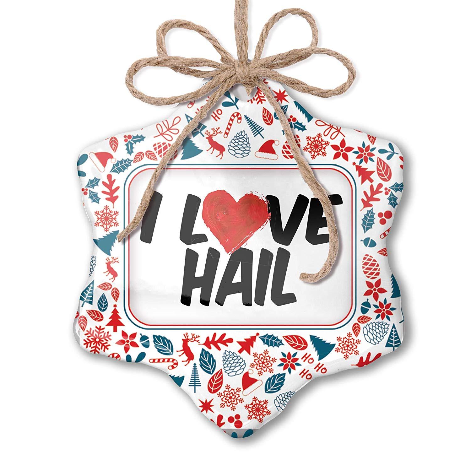 Xmas Red Box Logo - Amazon.com: NEONBLOND Christmas Ornament I Love Hail Red White Blue ...