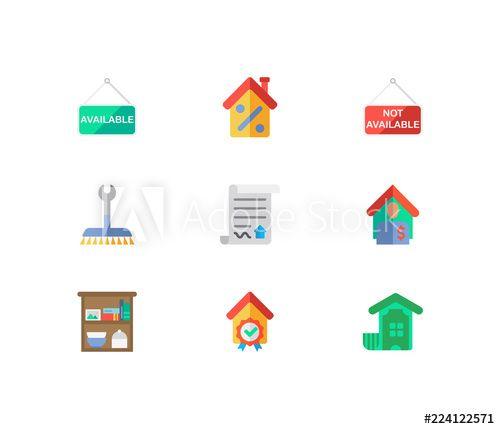 Investment App Logo - Building icons set. Tenant and building icons with house not