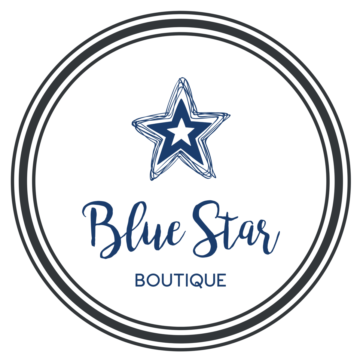 Blue Star in Circle Logo - Blue Star Boutique. Women's Boutique Clothing