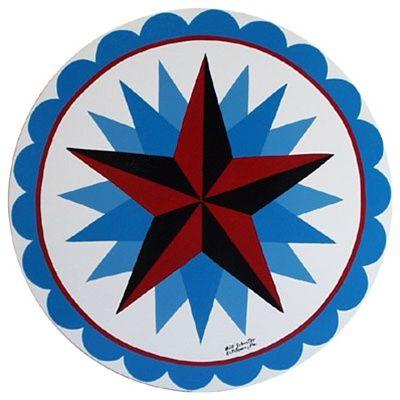 Blue Star in Circle Logo - Red and Black Star, with secondary Blue Stars, with Circle