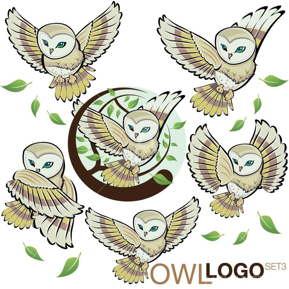 Owl Graphic Logo - Owl logo set 3