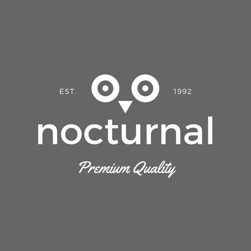 Owl Graphic Logo - Ash and White Owl Eye Nocturnal Café Logo