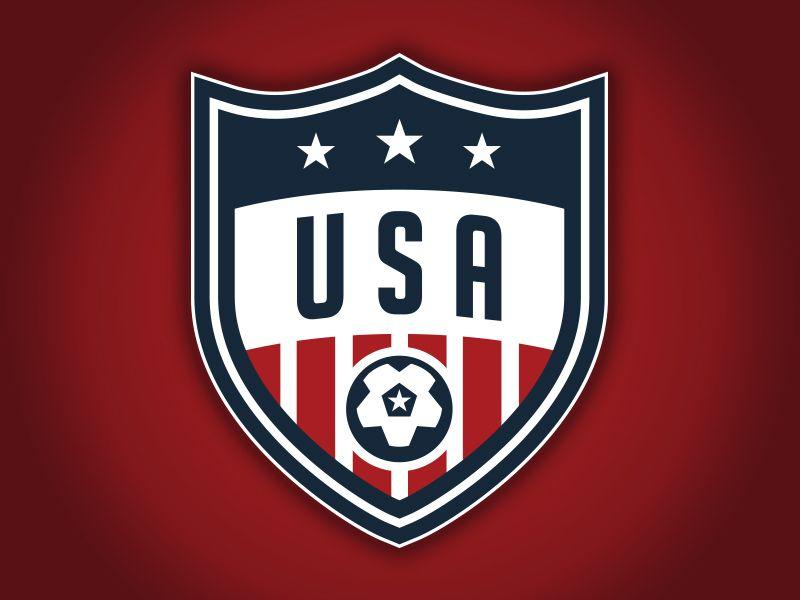 Red and White Soccer Logo - USA Soccer Concept