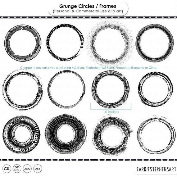 Circle Frame Logo - Circle Frame Clip Art Grunge Label ClipArt Logo Design | Etsy
