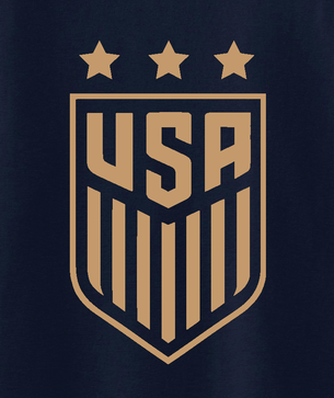 Red and White Soccer Logo - USA Men's Soccer Crest |
