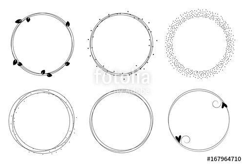 Circle Frame Logo - Set of vector graphic circle frames. Wreaths for design, logo ...