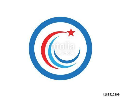 Blue Star in Circle Logo - Red and blue Star falcon Logo Template vector icon Stock image