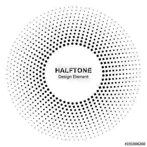 Circle Frame Logo - Black Abstract Circle Frame Halftone Dots Logo Design Element