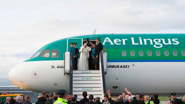 Irish Airline Dublin Logo - Pope Francis bids farewell to Ireland after historic trip ...