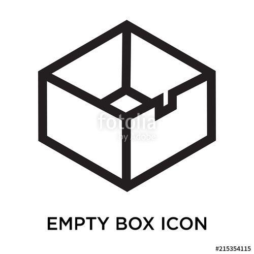 Empty Box Logo - Empty box icon vector sign and symbol isolated on white background ...