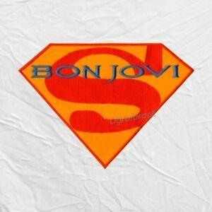 Big Superman Logo - Bon Jovi Superman Logo Embroidered Big Patch Chest Super Hero Jon ...