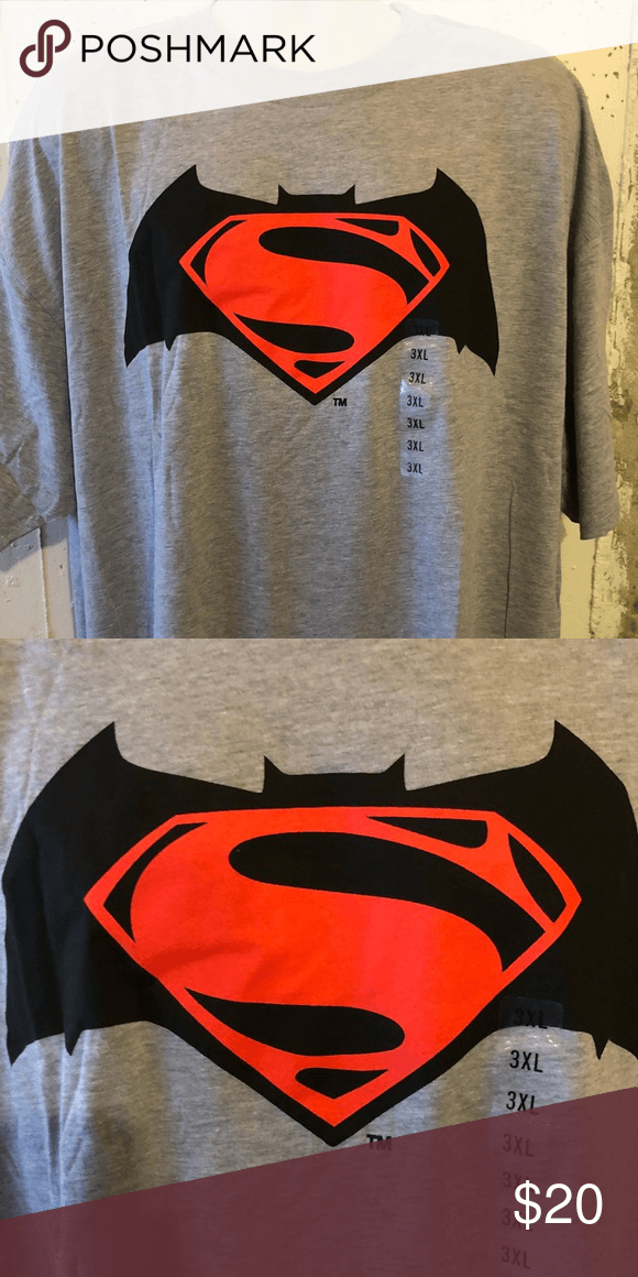 Big Superman Logo - BIG AND TALL BATMAN VS SUPERMAN LOGO T SHIRT 3XL New with tags big ...