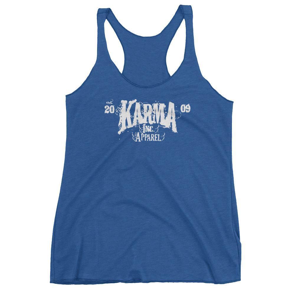 Women's Apparel Logo - Karma inc Apparel Logo Solid Color Women's Racerback Tank Top