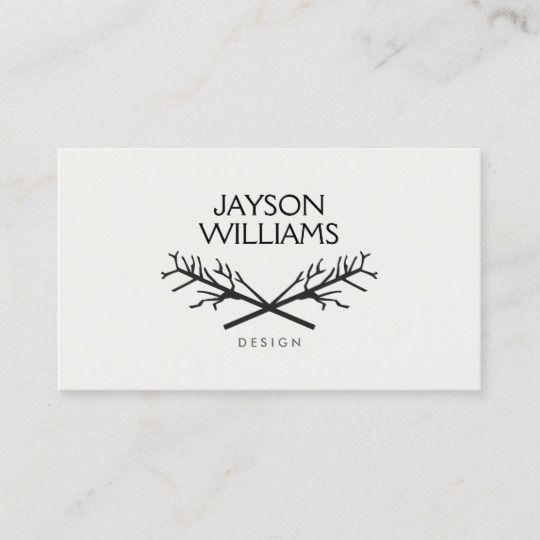 Rustic Tree Logo - HIP RUSTIC TREE BRANCHES LOGO on LIGHT GRAY Business Card