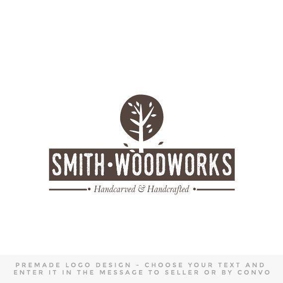 Rustic Woodworking Logo - Premade Logo design - tree logo leaves rustic logo organic wood ...