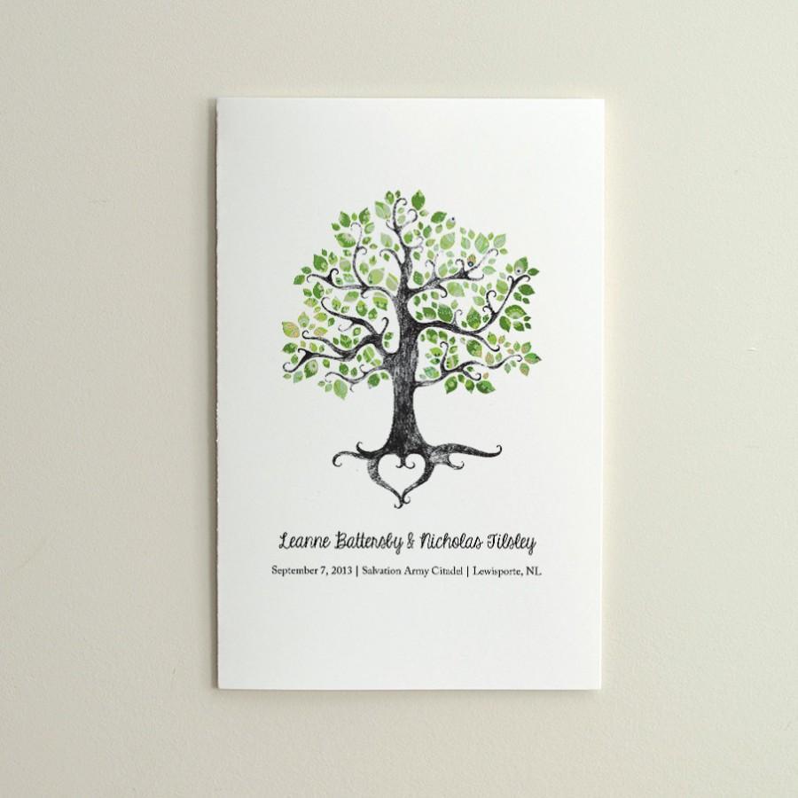 Rustic Tree Logo - Wedding Ceremony Program / Order Of Service - Rustic Woodland Tree ...