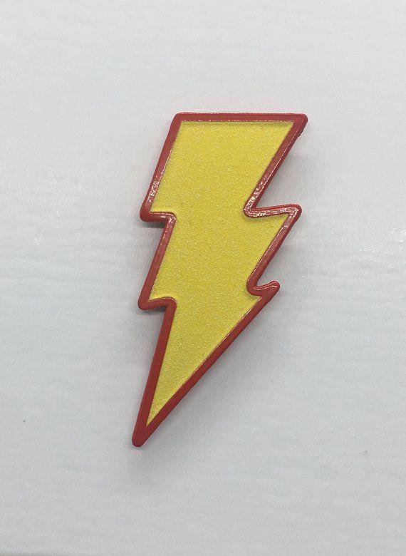 Shazam Logo - DC Comics Shazam Movie Logo Pin Glows in The Dark | Etsy