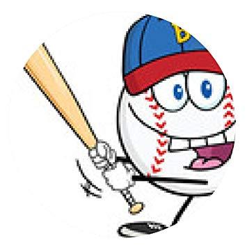 Baseball Bat Swing Logo - Happy Baseball Ball With Cap Swinging A Baseball Bat: Amazon.co.uk ...