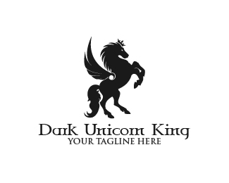 Unicorn Black and White Logo - Logopond, Brand & Identity Inspiration (Dark Unicorn King)